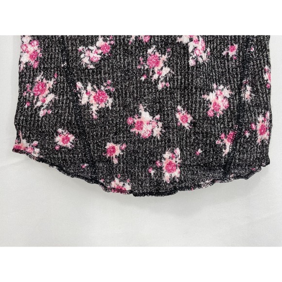 Free People NWT One of the Girls Printed Henley Pink Floral Long Sleeve Top New - Picture 6 of 13